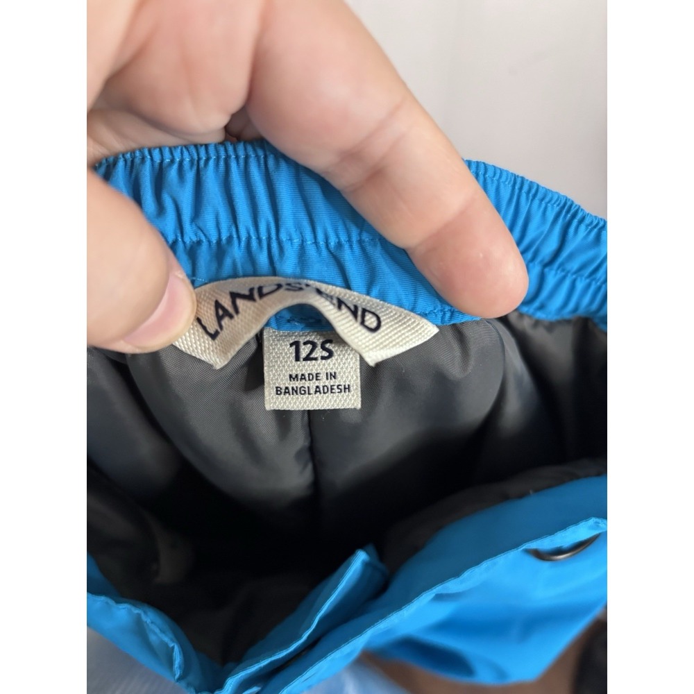 Lands End Kids Snow Pants Size 12S Blue Elastic Waist Grow-a-longs Pockets - Picture 9 of 14